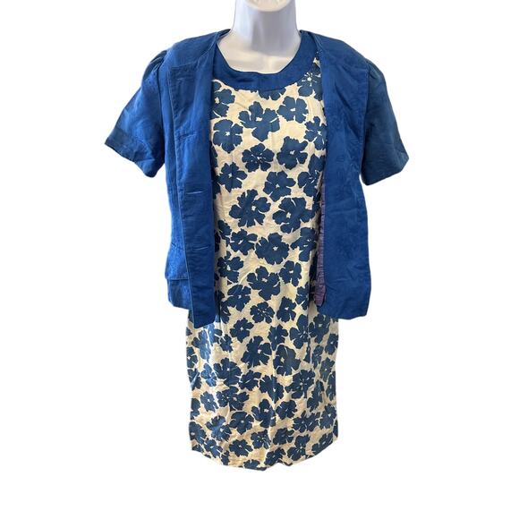 Vintage David Warren New York Women’s Navy Blue Dress & Jacket 2-Pc Set - Size 6 - Picture 4 of 9